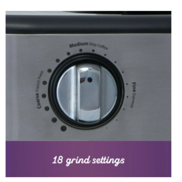 Mr. Coffee Cafe Grind 18 Cup Automatic Burr Grinder, Stainless Steel NIB - Picture 4 of 8